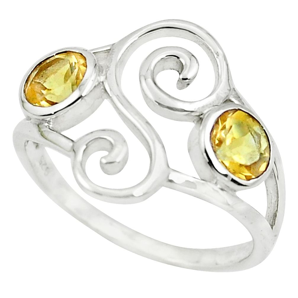 2.08cts natural yellow citrine 925 sterling silver ring jewelry size 7.5 p62593