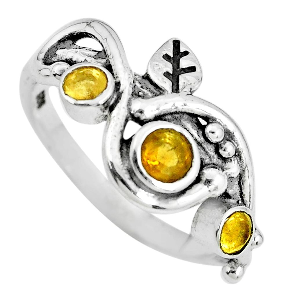 1.51cts natural yellow citrine 925 sterling silver ring jewelry size 9 p69782