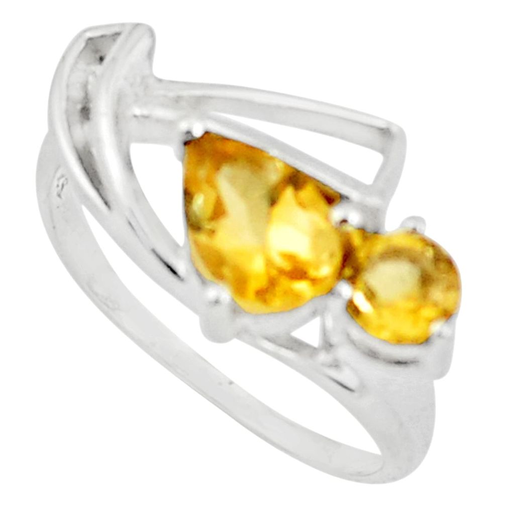 2.36cts natural yellow citrine 925 sterling silver ring jewelry size 6 p73179