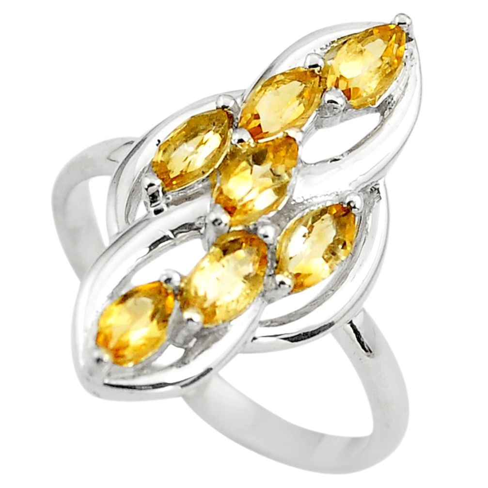 4.52cts natural yellow citrine 925 sterling silver ring jewelry size 9 p83644