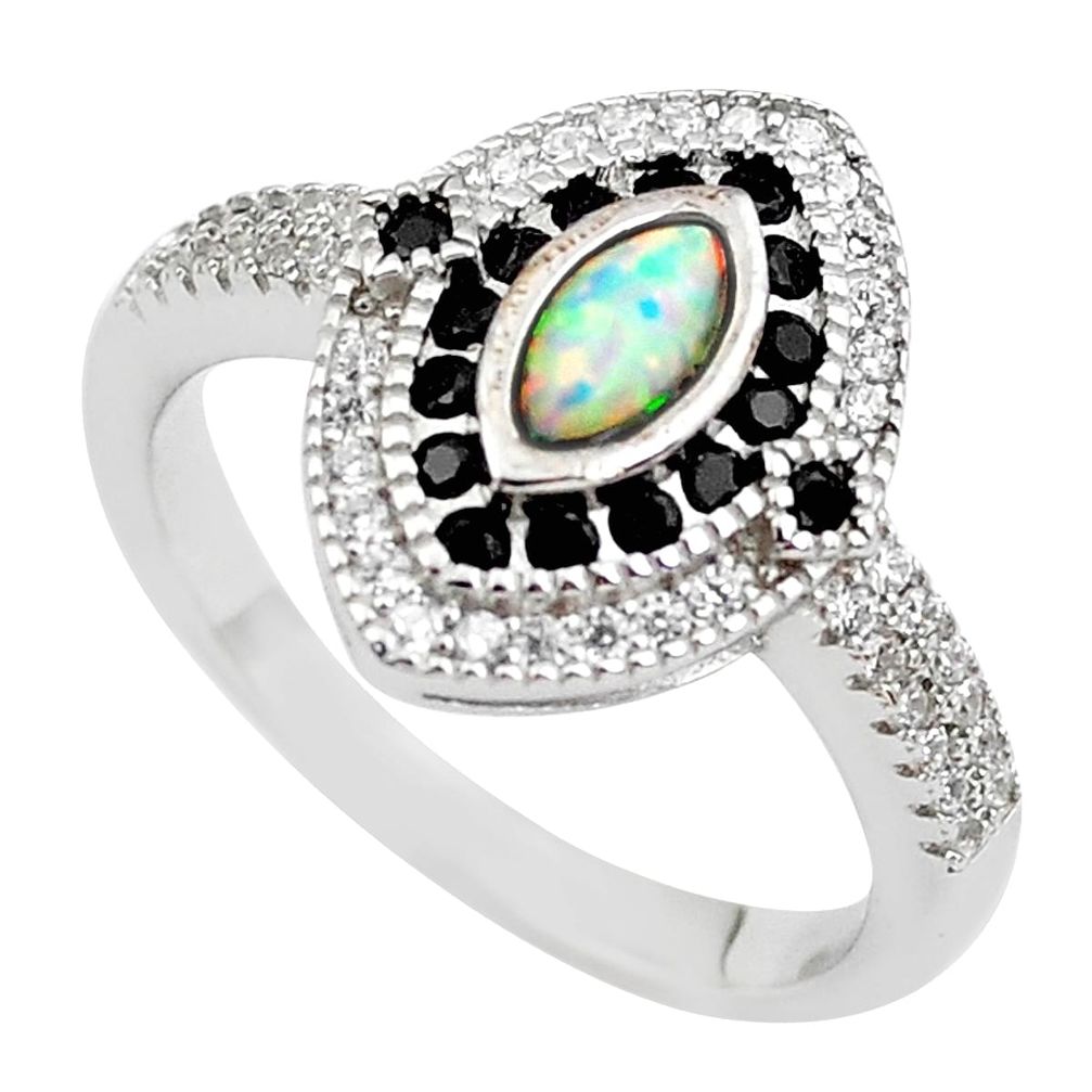 2.34cts pink australian opal (lab) topaz 925 sterling silver ring size 7.5 c2400