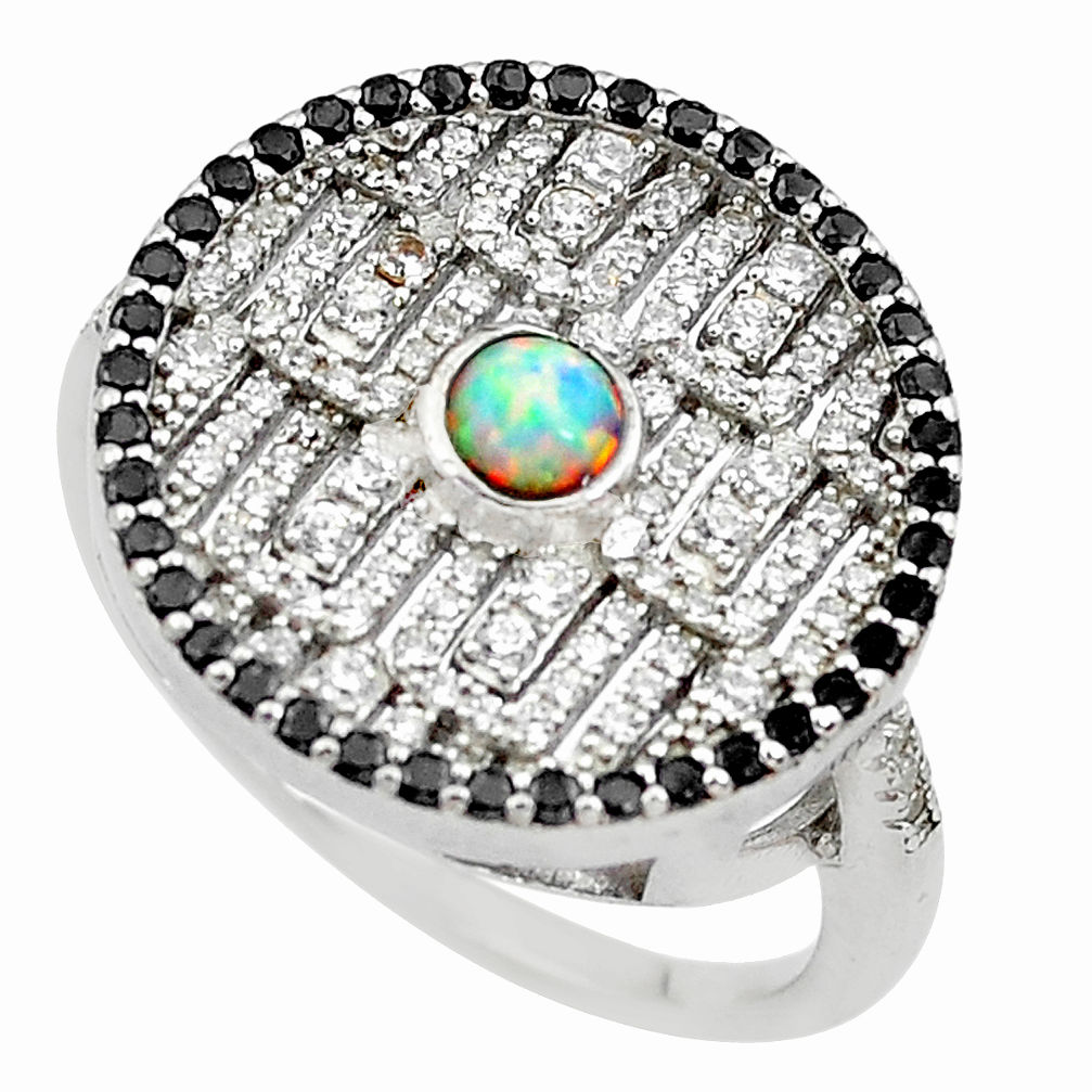 LAB LAB 2.85cts pink australian opal (lab) topaz 925 sterling silver ring size 9 c2476