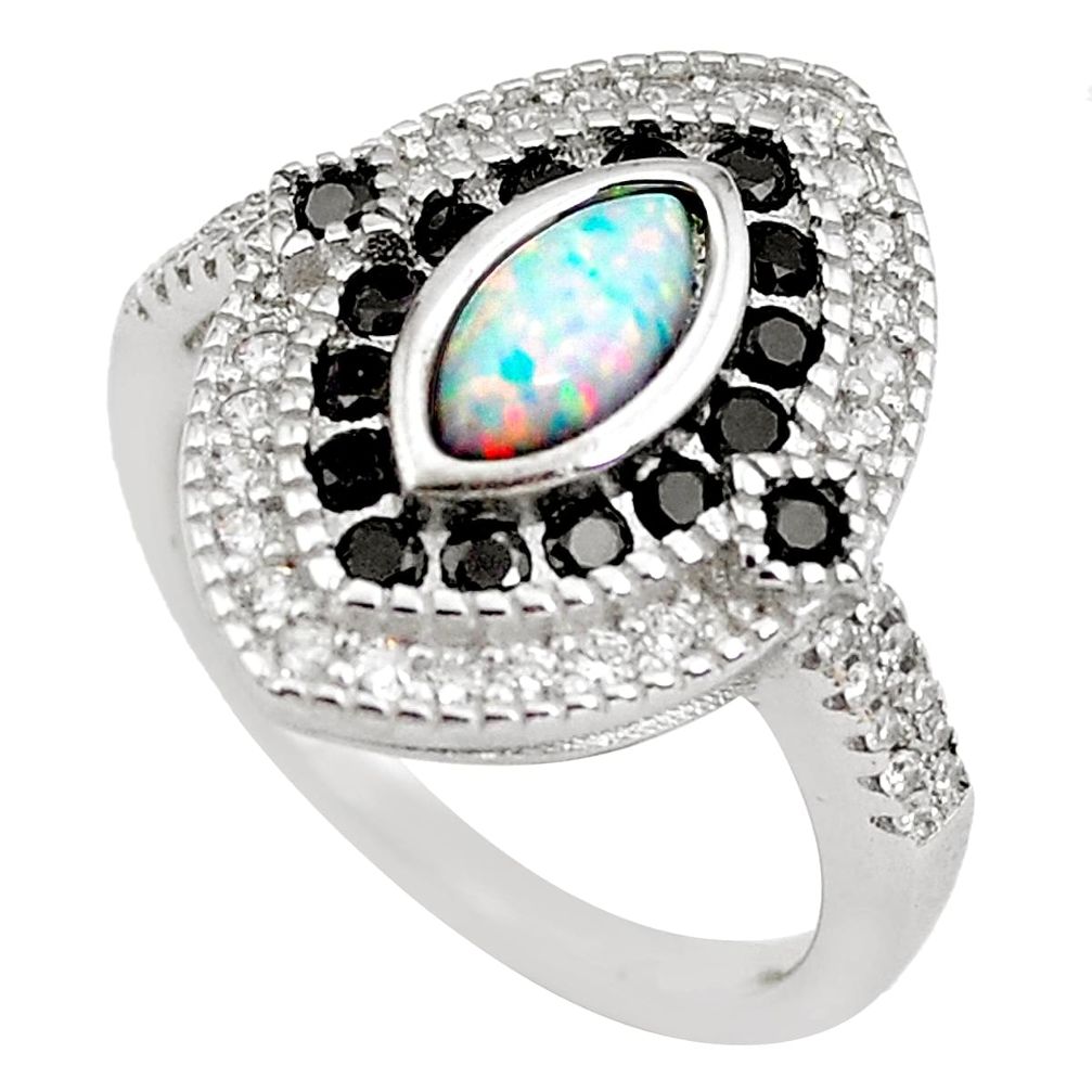 4.51cts pink australian opal (lab) topaz 925 sterling silver ring size 7.5 c2782