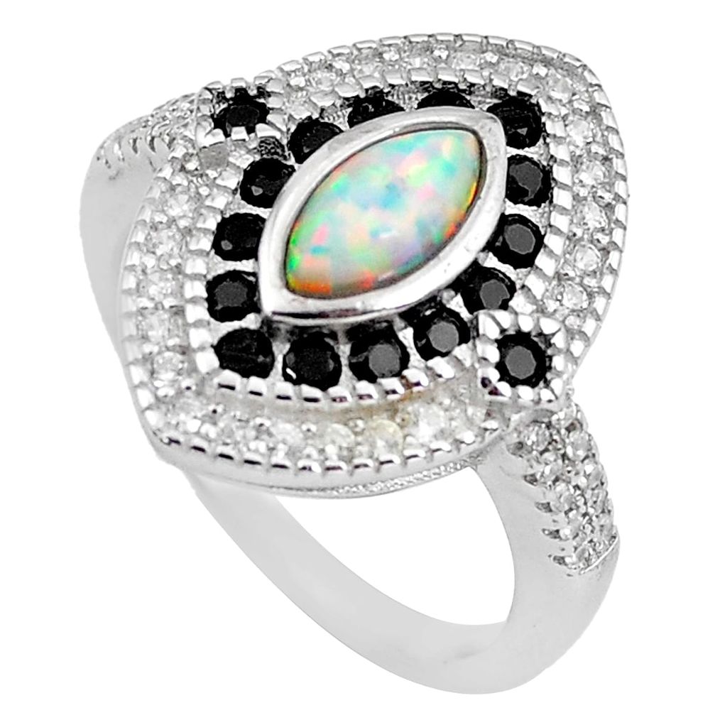 4.40cts pink australian opal (lab) topaz 925 sterling silver ring size 7.5 c2786