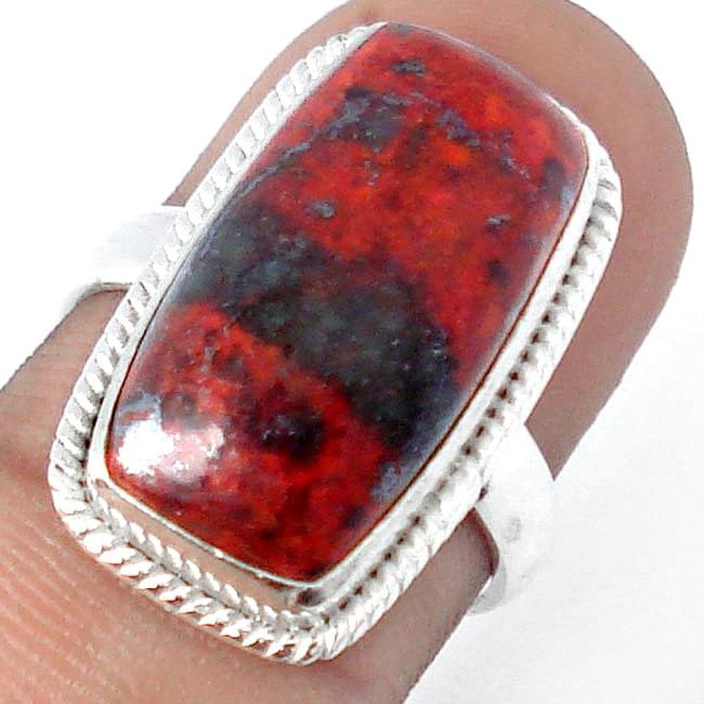 RAINBOW SONORA SUNRISE (CUPRITE CHRYSOCOLLA) 925 SOLID SILVER RING SIZE 7 G82397