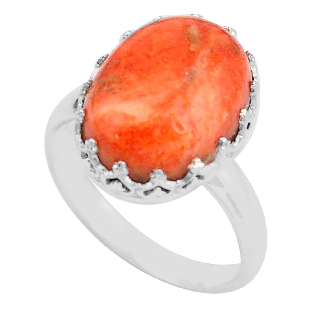 10.41cts red copper turquoise 925 silver solitaire ring jewelry size 8.5 p87905