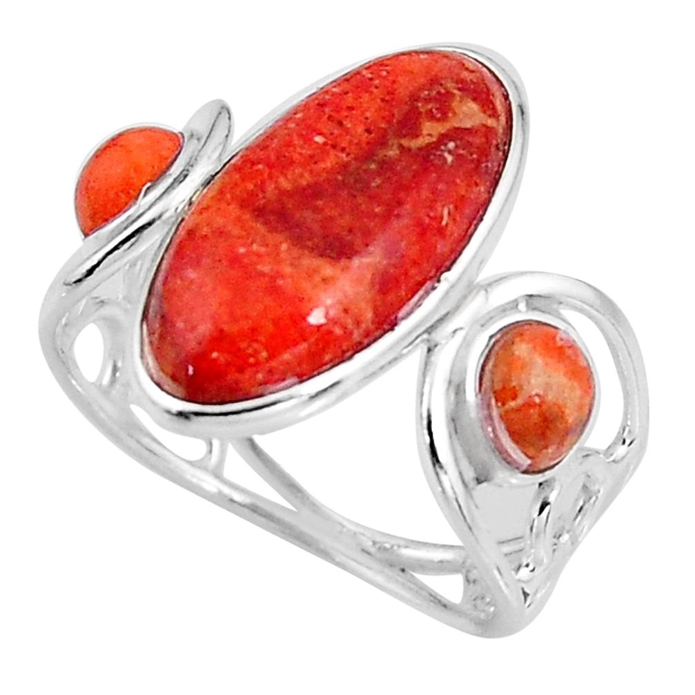 6.62cts red copper turquoise 925 sterling silver ring jewelry size 8 p92542