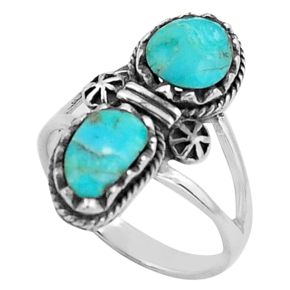 8.03cts southwestern green arizona mohave turquoise silver ring size 9.5 c4794