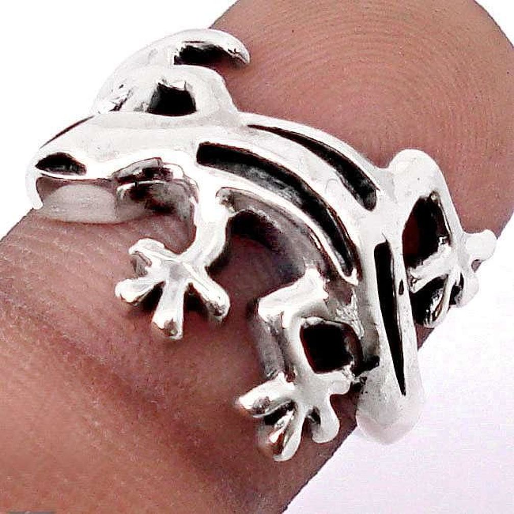 5.21gms STUNNING 925 STERLING SILVER POISON LIZARD RING JEWELRY SIZE 8 H9504