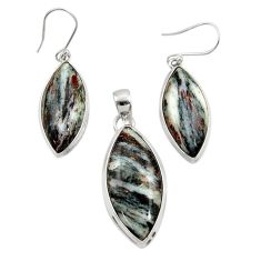 cts natural bronze astrophyllite pendant earrings set d44485