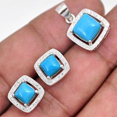 SEDUCTIVE BLUE TURQUOISE TOPAZ 925 SILVER PENDANT EARRINGS JEWELRY SET H32503