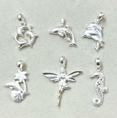 Wholesale lot of 6 plain 925 sterling silver pendants