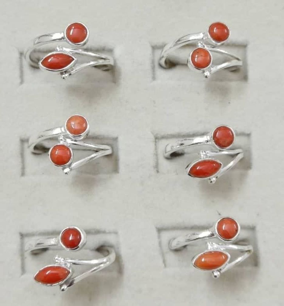 Wholesale lot of 6 Minimalist rings in 925 Sterling Silver. (Ring Sizes- 6,7,8,9)