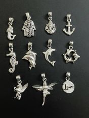 Wholesale lot of 11 Plain Silver Sea Life Jewelry in 925 Sterling Silver.