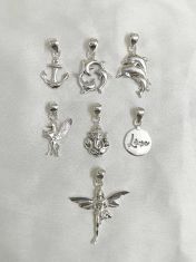 Wholesale lot of 7 plain silver pendants in 925 Sterling Silver.