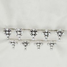 Wholesale lot of 9 natural white pearl 925 silver holy cross ring (size 6.5 - 8.5) w2326