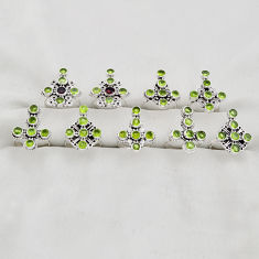 Wholesale lot of 9 multicolor gemstone 925 silver holy cross ring (size 7 - 8.5) w2324