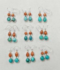 Wholesale lot of 9 fine blue turquoise 925 sterling silver earrings