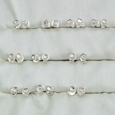 Wholesale lot of 12 white diamond 925 sterling silver earrings  w1812