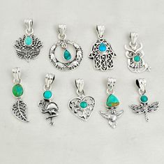 Wholesale lot of 9 arizona mohave turquoise 925 silver pendant w2336