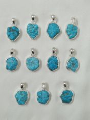 Wholesale lot of 11 blue sleeping beauty turquoise 925 sterling silver pendants