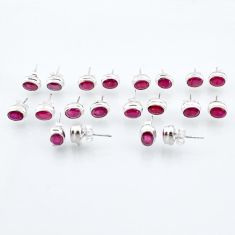 wholesale lot of 10 natural pink ruby 925 sterling silver studs earrings