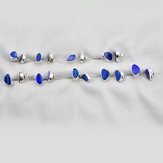 Wholesale lot of 9 blue australian opal (lab) 925 silver earrings w3142