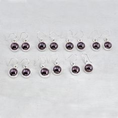 Wholesale lot of 7 natural red garnet 925 sterling silver earrings w3648