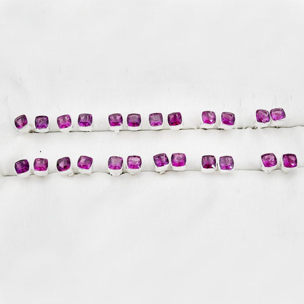 Wholesale lot of 12 natural pink apatite (madagascar) 925 sterling silver stud earrings jewelry w3844