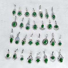 wholesale lot of 30 natural green emerald 925 sterling silver pendant  W4102