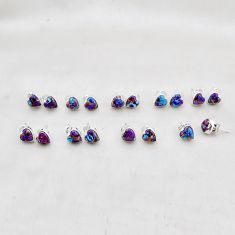 20.26gms wholesale lot of 9 purple copper turquoise 925 silver earrings w4512