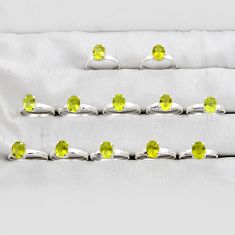 31.05gms wholesale lot of 12 natural lemon topaz 925 silver ring size 6 - 8.5 w5044