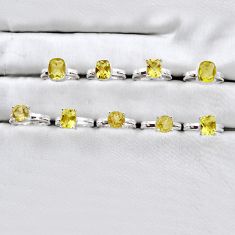 31.48gms wholesale lot of 9 natural lemon topaz 925 silver ring size 7.5 - 8 w5200