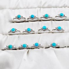 23.87gms wholesale lot of 12 natural green  turquoise 925 silver ring size 7 - 10 w5493