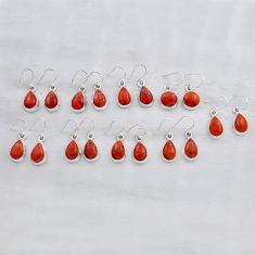 35.62gms wholesale lot of 9 natural orange mojave turquoise 925 sterling silver earrings w5617