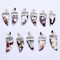 Wholesale lot of 11 natural bronze wild horse magnesite 925 silver pendant W643